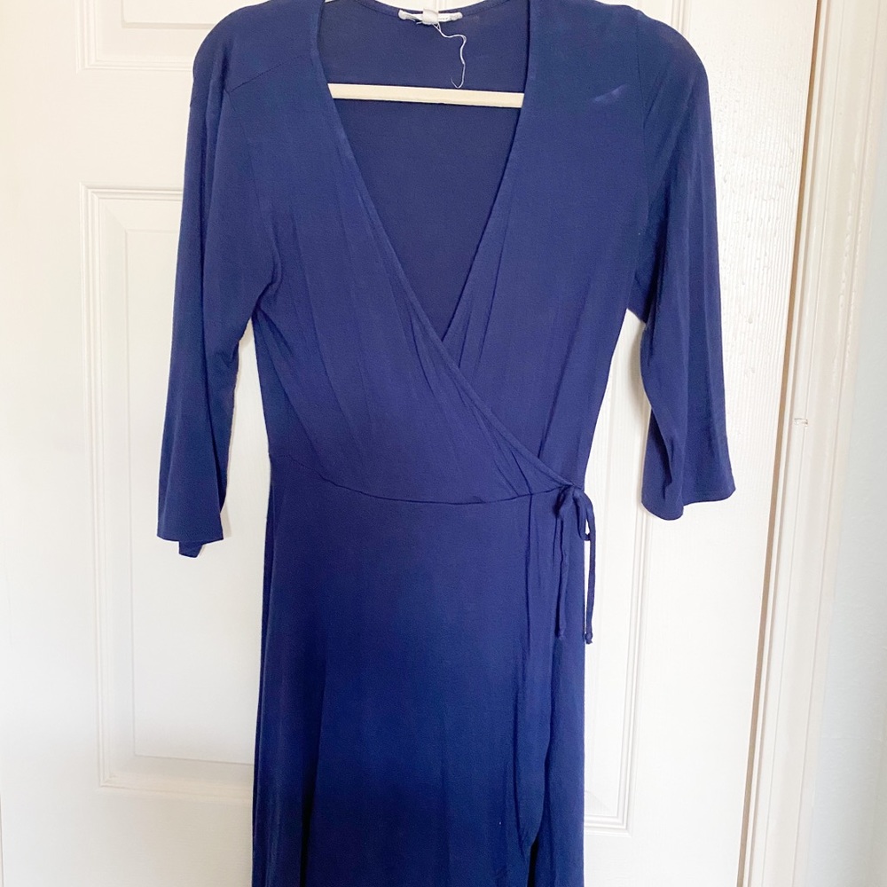 Navy blue wrap dress